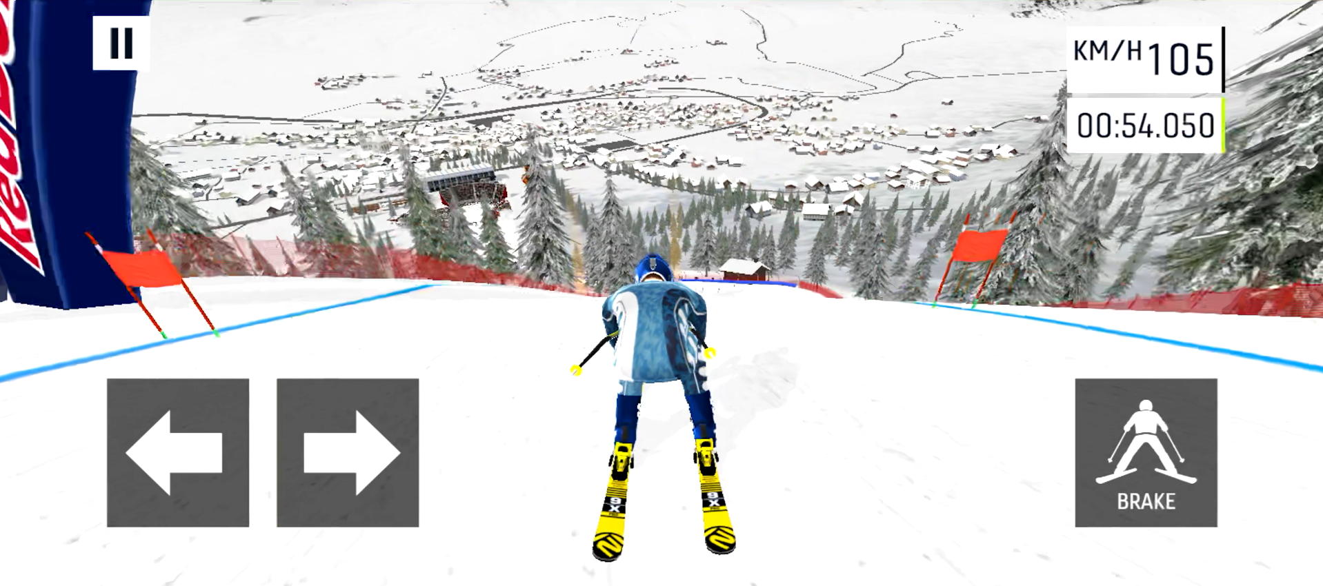 Button Control layout during a Giant Slalom race