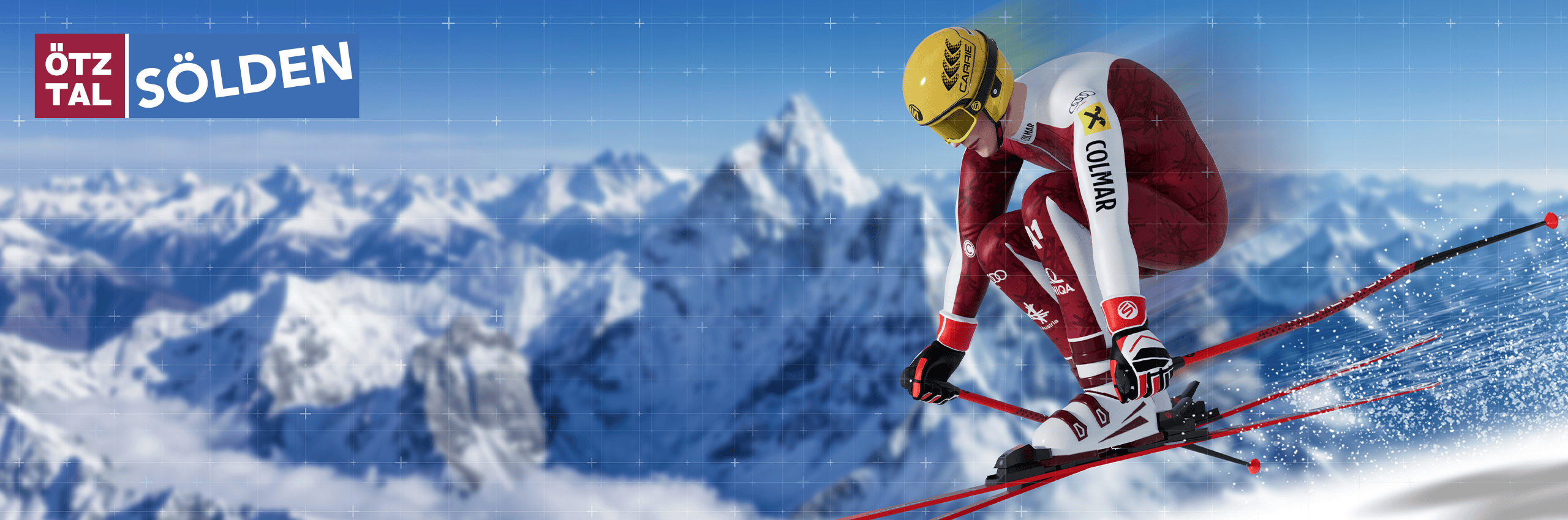 Sölden Challenge racer in the Austrian suit with Ötztal Sölden branding